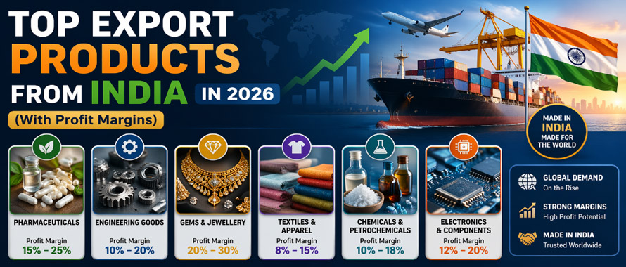 Top Export Products from India in 2026 (With Profit Margins)