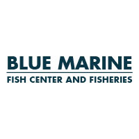Blue Marine Fish Center And Fisheries Logo