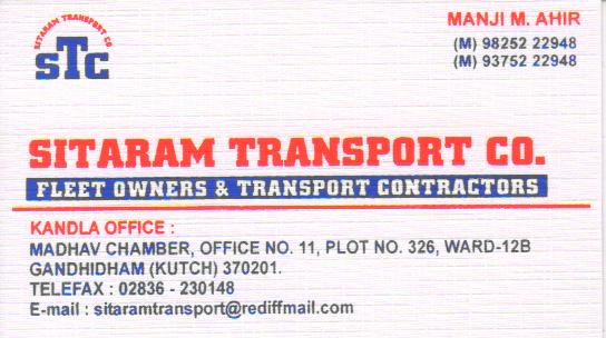 Sitaram Transport Co. Kandla-kutch