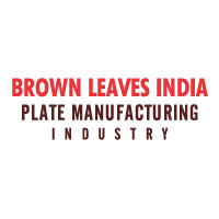 Brown Leaves India Plate Manufacturing Industry Logo