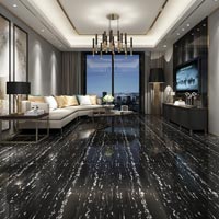 Glossy Black Floor Tiles